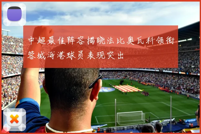中超最佳阵容揭晓法比奥瓦科领衔蓉城海港球员表现突出